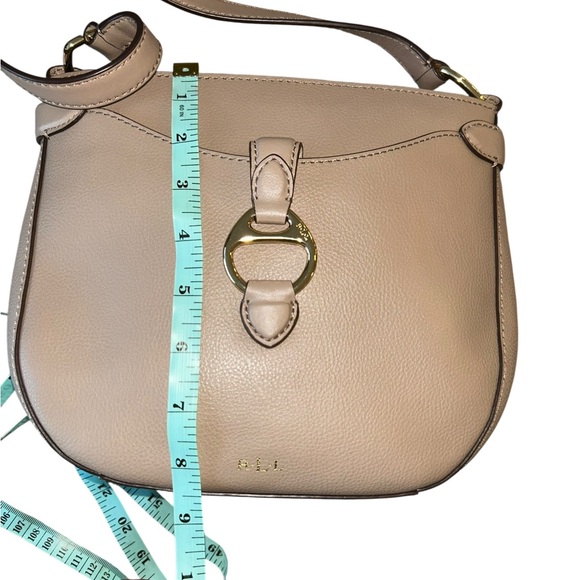 Ralph Lauren Tan Leather Crossbody Bag with Gold Accents - Picture 9 of 14